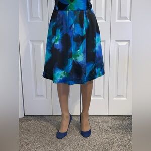 Used Worthington Flared Blue Skirt Size 4